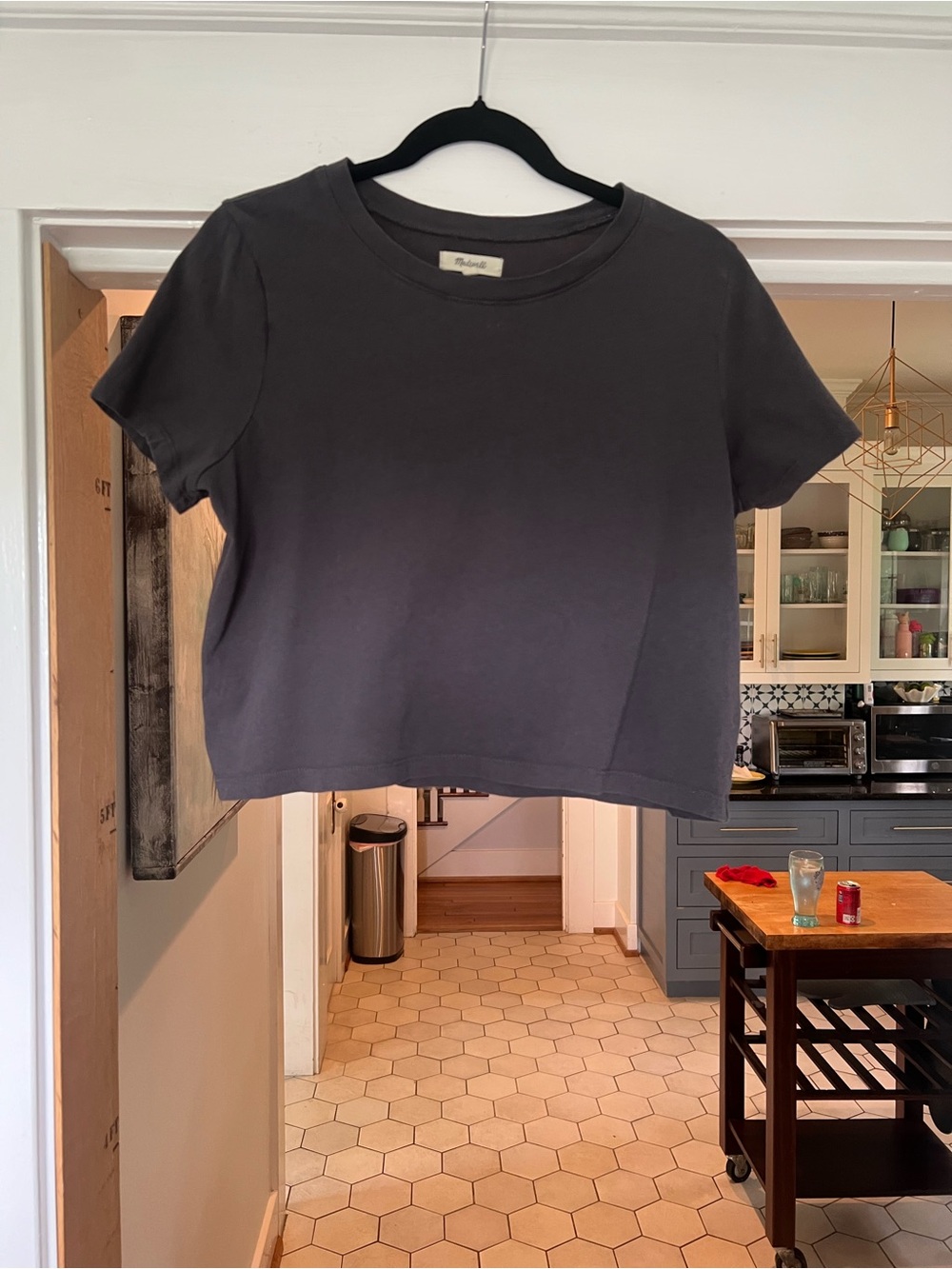 Madewell Cropped Boxy Tee - Charcoal